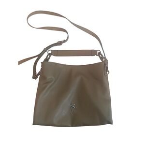 Simply Vera Vera Wang Crossbody Hobo Bag Olive Green Taupe Vegan Leather Handbag